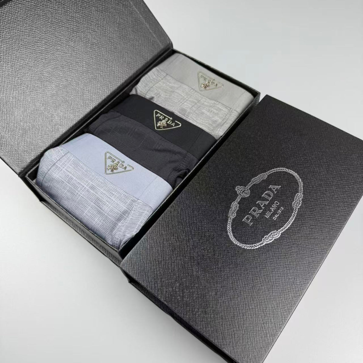 Prada Small Triangle Details Men's Boxer Briefs - 3-Piece Box