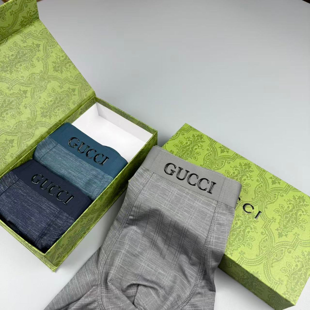 Gucci Visible Branded Waistband Or Emblem Details Men's Boxer Briefs - 3-Piece Box