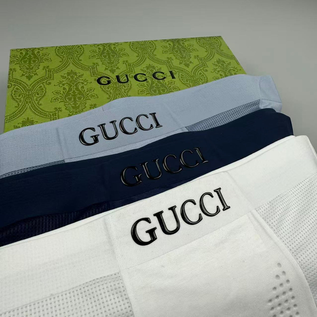 Gucci Visible Branded Waistband Or Emblem Details Men's Boxer Briefs - 3-Piece Box