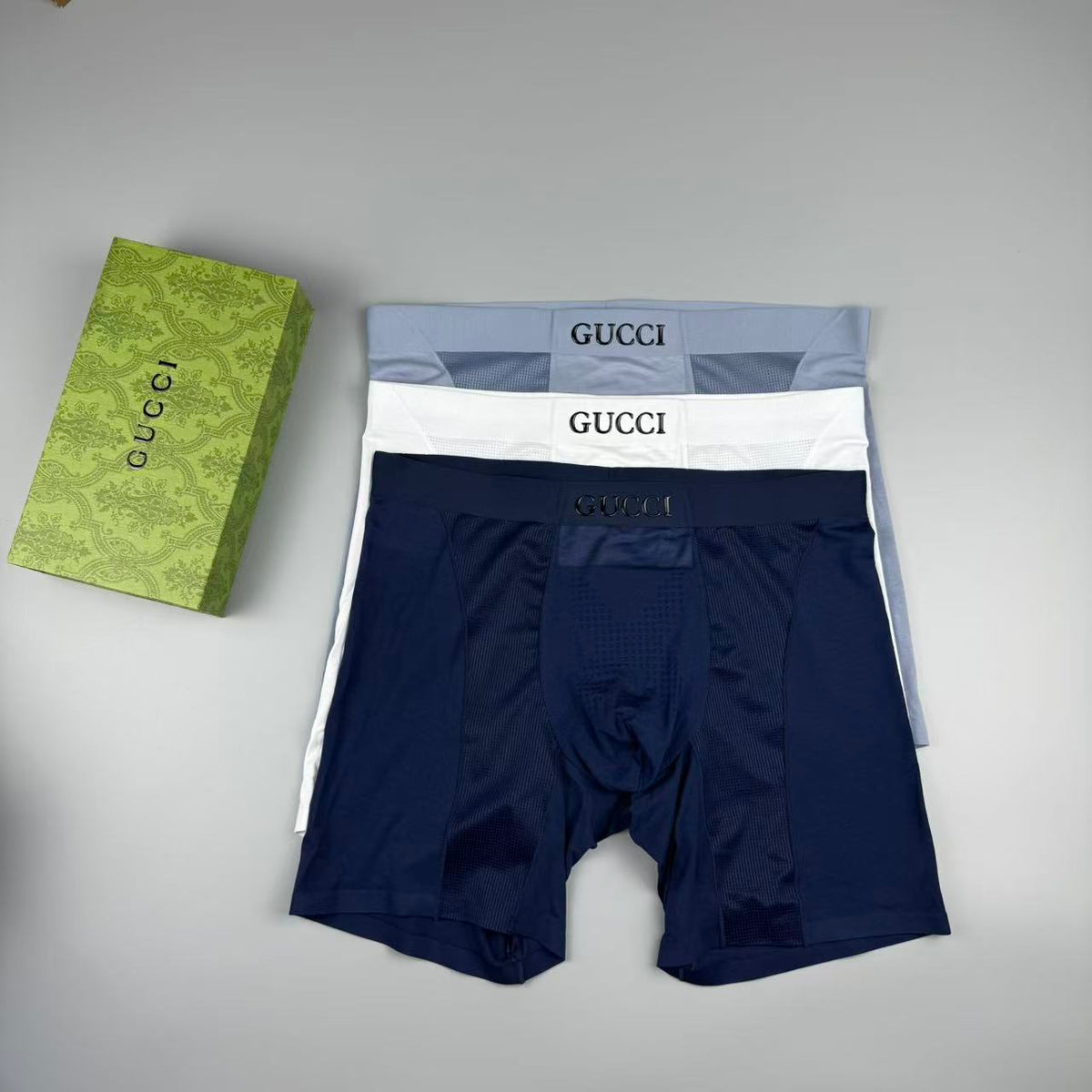 Gucci Visible Branded Waistband Or Emblem Details Men's Boxer Briefs - 3-Piece Box