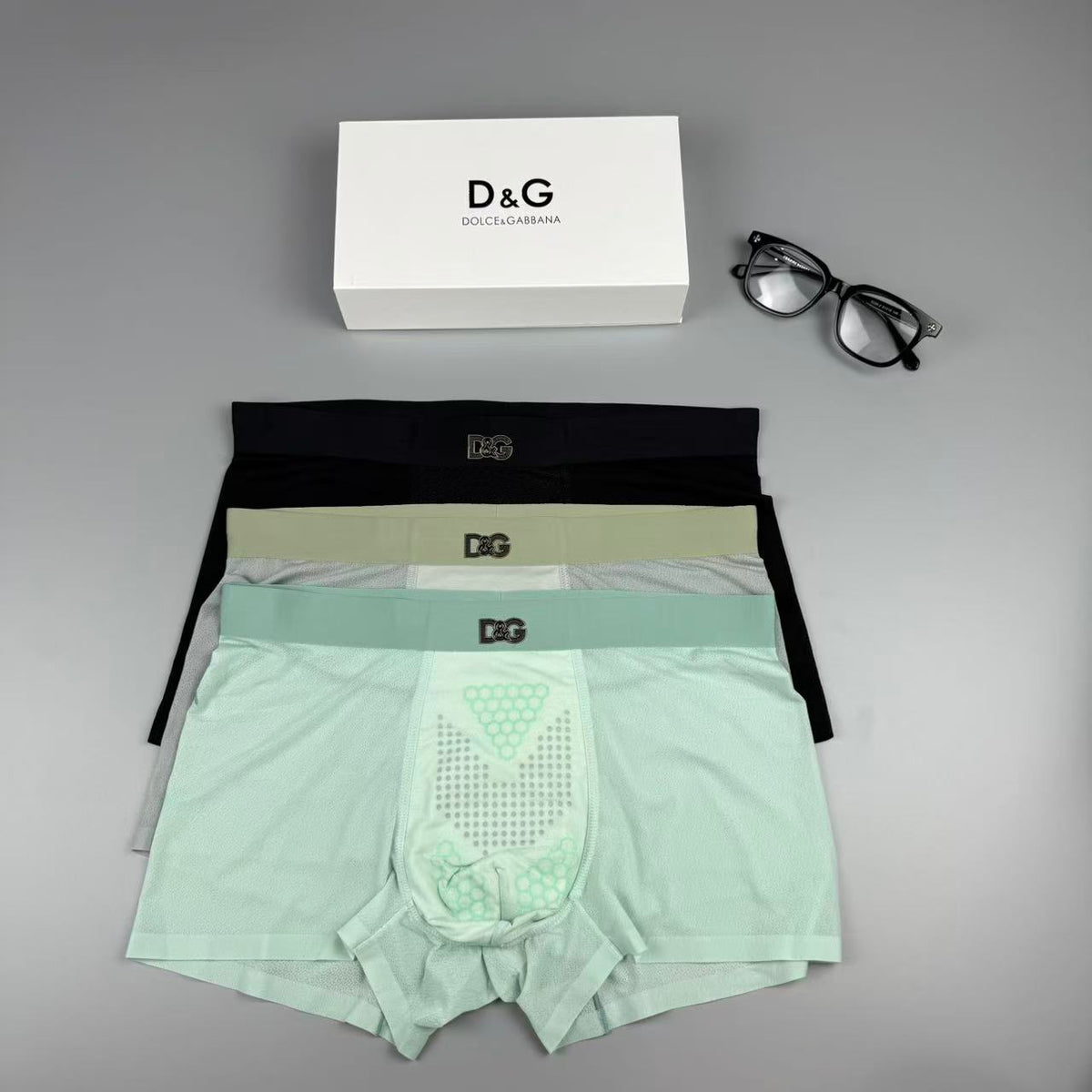 Dolce & Gabbana Silk Logo Detail Men's Boxer Briefs - 3-Piece Box