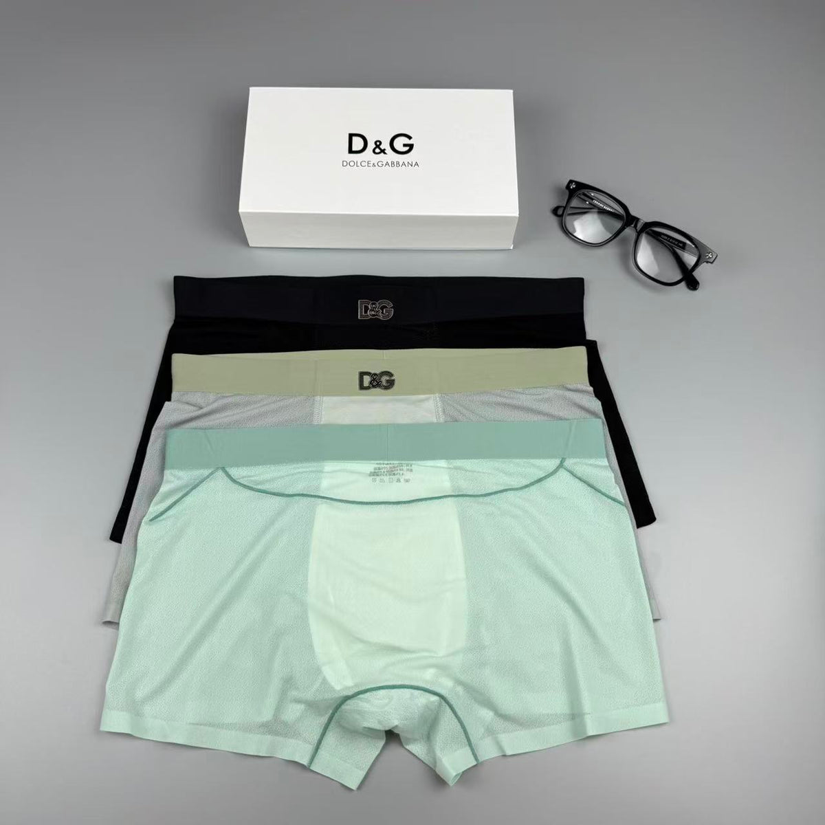 Dolce & Gabbana Silk Logo Detail Men's Boxer Briefs - 3-Piece Box
