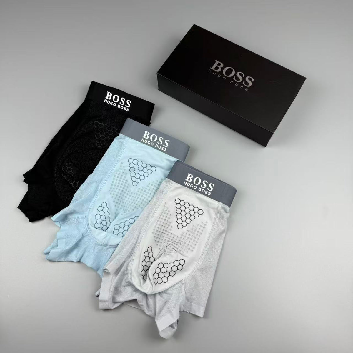 Boss Silk Logo Detail Men's Boxer Briefs - 3-Piece Box