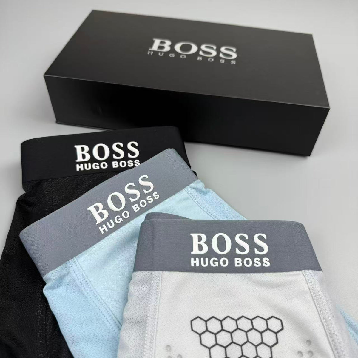 Boss Silk Logo Detail Men's Boxer Briefs - 3-Piece Box