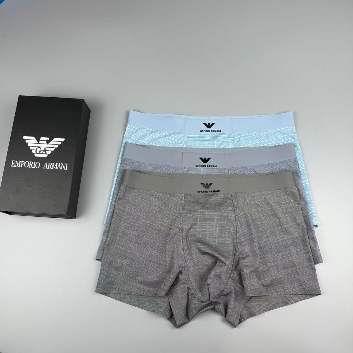 Armani Logo Detail Men's Boxer Briefs - 3-Piece Box