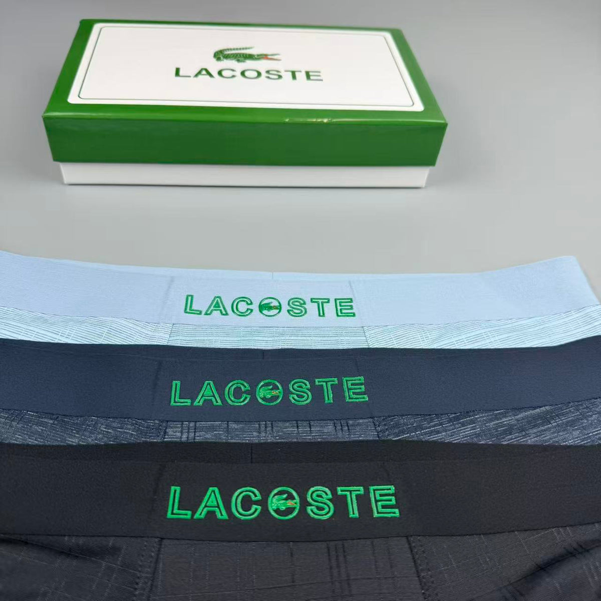 Unbranded Visible All-Over Pattern And Logo Details Men's Boxer Briefs - 3-Piece Box