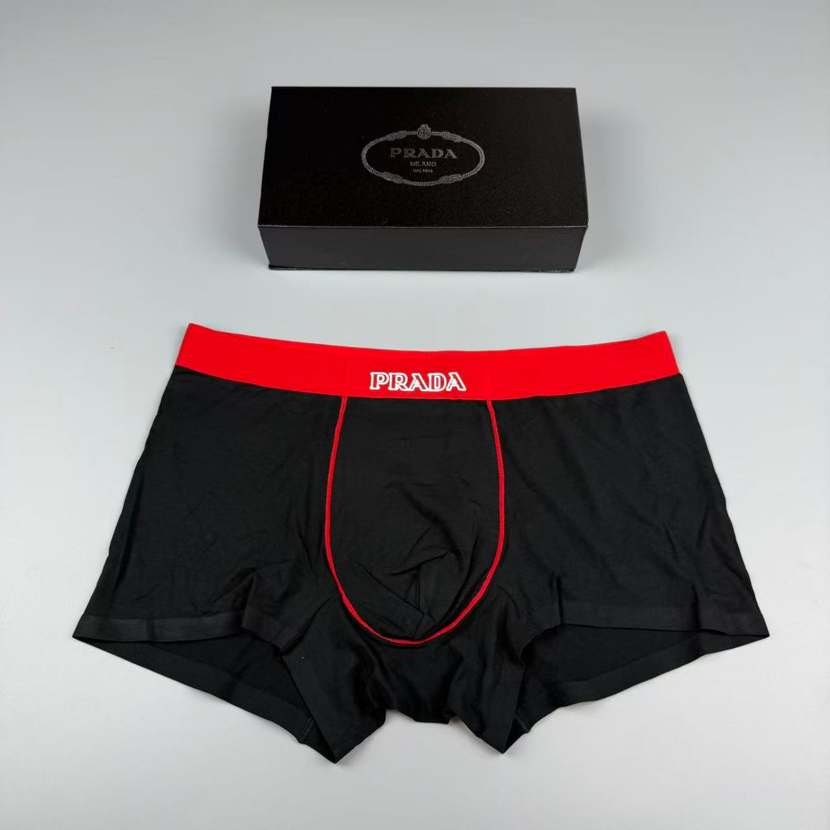 Prada Contrast Piping Men's Boxer Briefs - 3-Piece Box