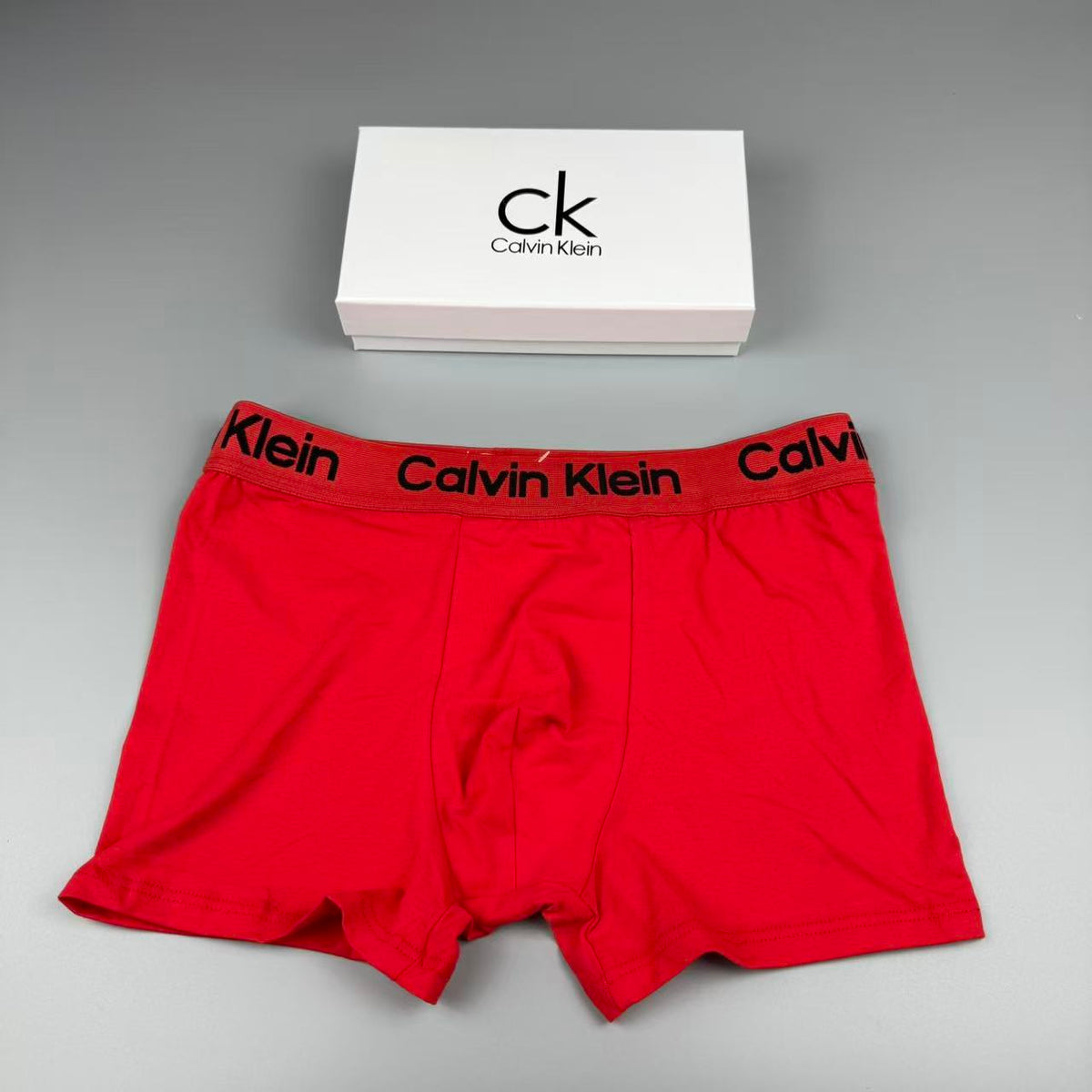 Calvin Klein Red, White, Navy, Grey & Black Cotton Men's Boxer Briefs - 3-Piece Box