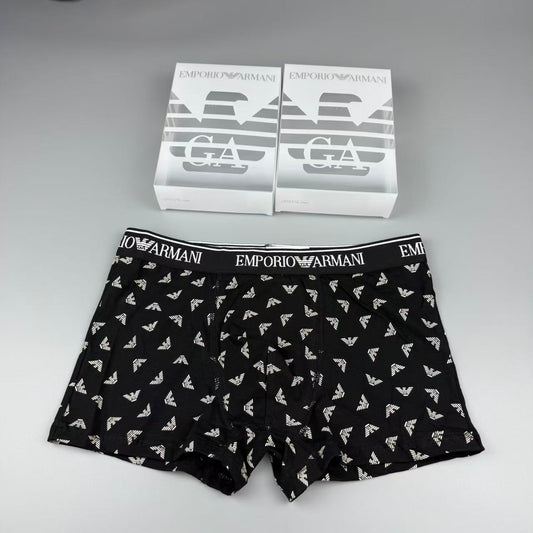 Armani Cotton Visible Colour, Waistband And Emblem Details Men's Boxer Briefs - 3-Piece Box