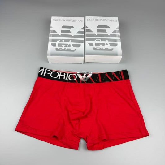 Armani Cotton Visible Colour, Waistband And Emblem Details Men's Boxer Briefs - 3-Piece Box