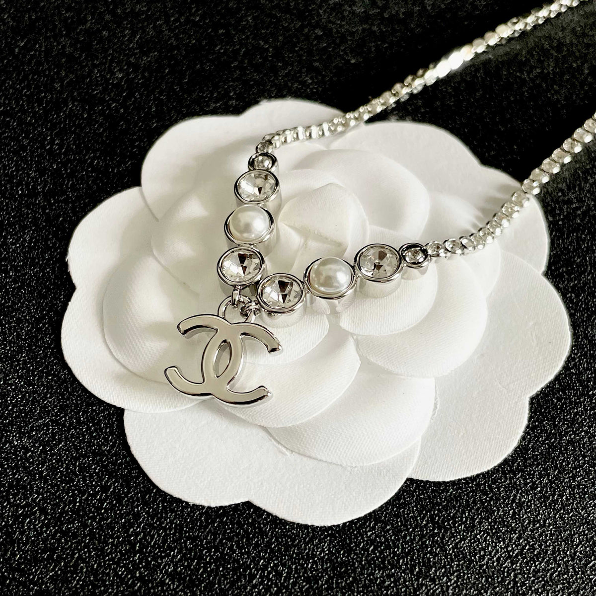 Martin Graham pendant necklace in polished metal-tone – front product view