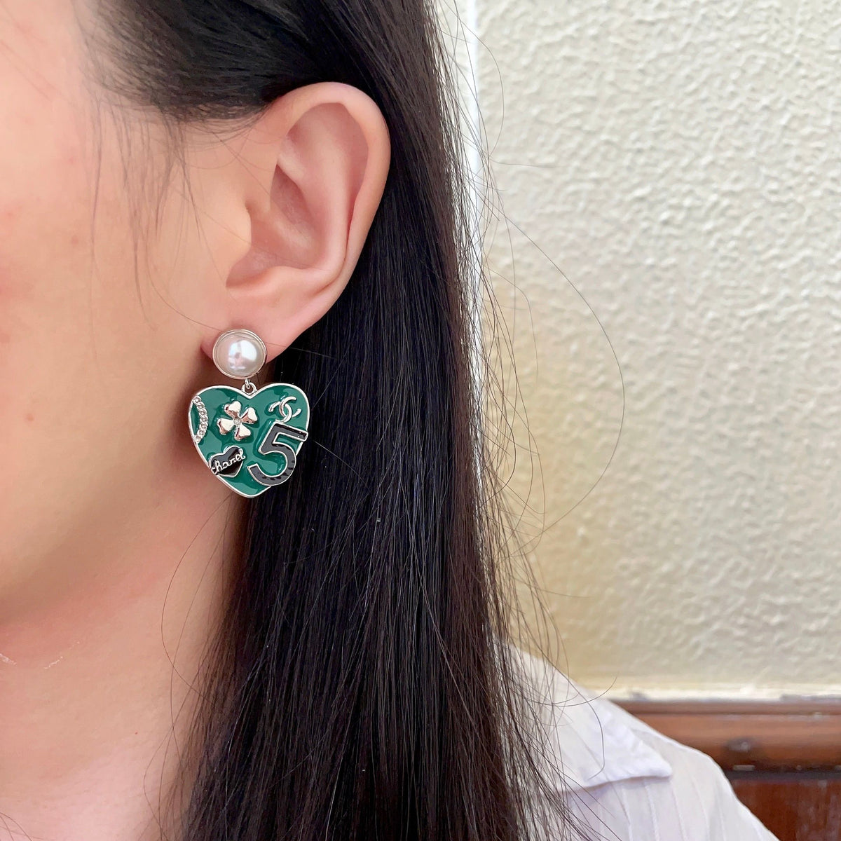 Martin Graham earrings in polished metal-tone – detail view