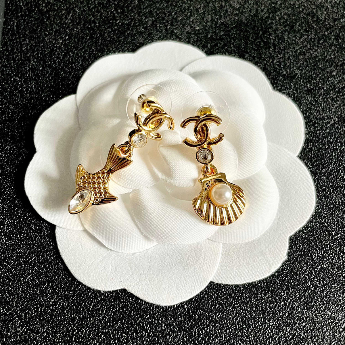 Martin Graham earrings in polished metal-tone – front product view