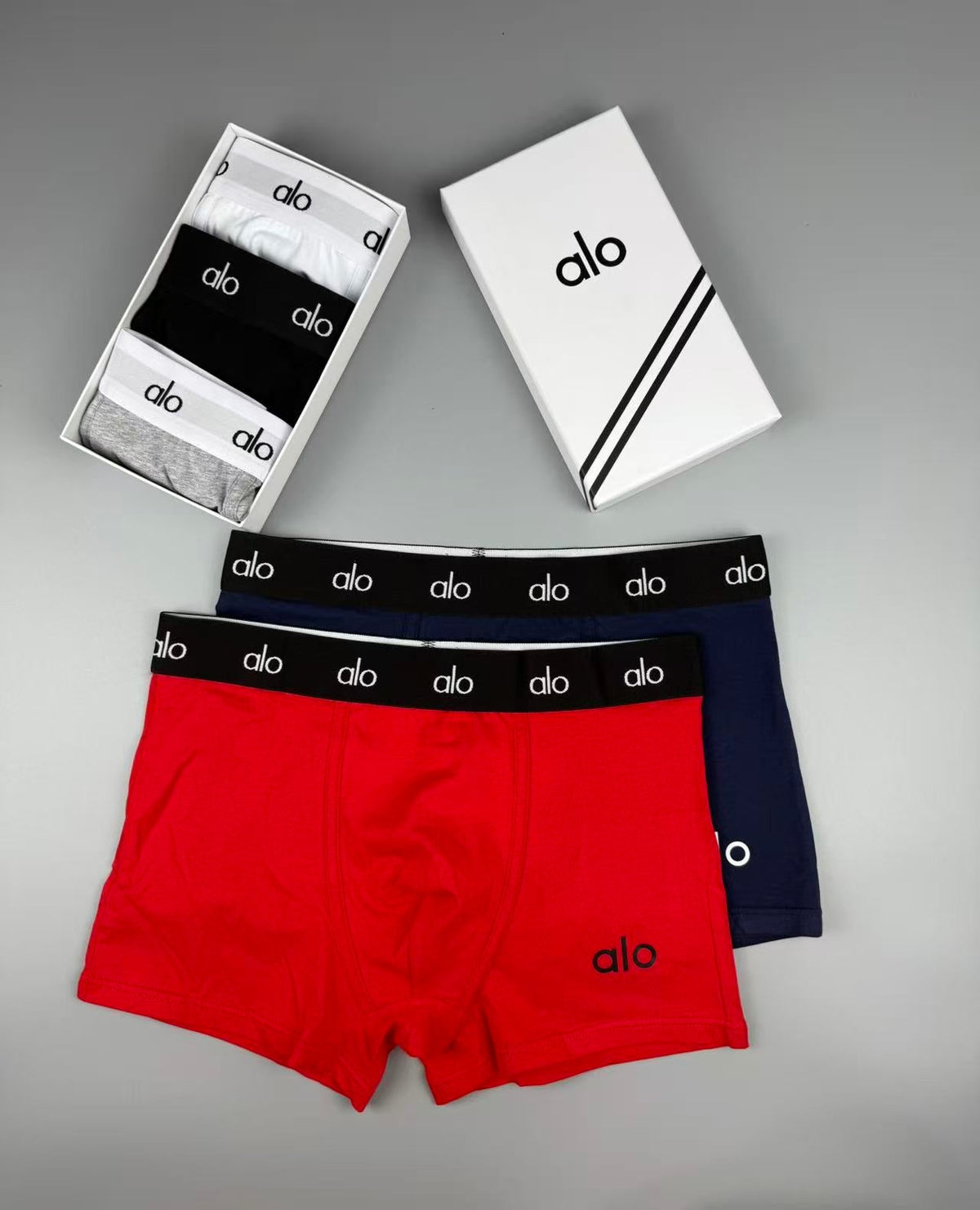 Alo Tonal Logo Waistbands Men's Boxer Briefs - 3-Piece Box