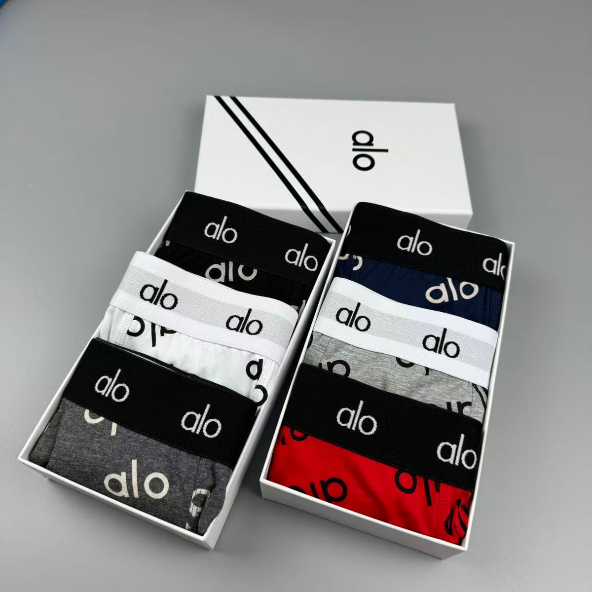 Alo All-Over Monogram-Style Patterns Men's Boxer Briefs - 3-Piece Box