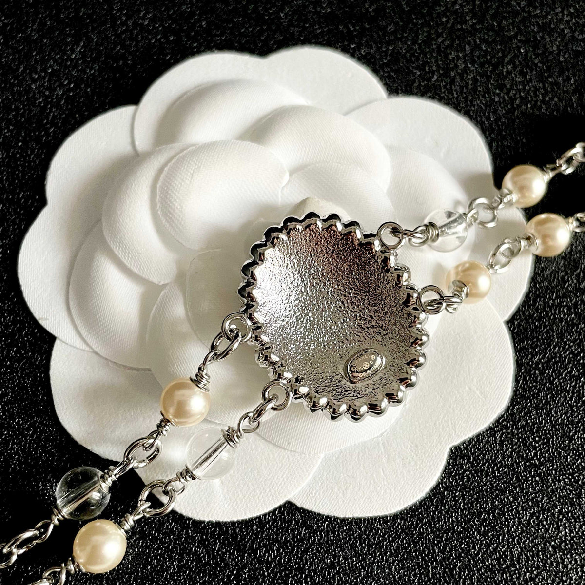 Martin Graham pendant necklace in polished metal-tone – front product view