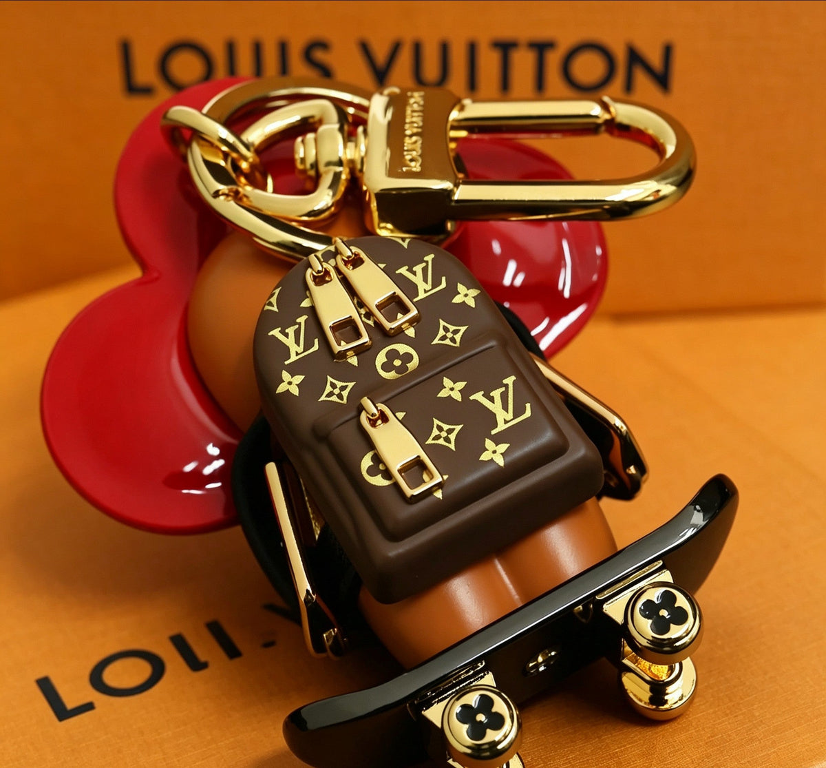 Martin Graham bag charm in polished metal-tone – detail view
