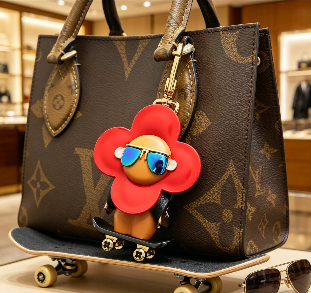 Martin Graham bag charm in polished metal-tone – front product view