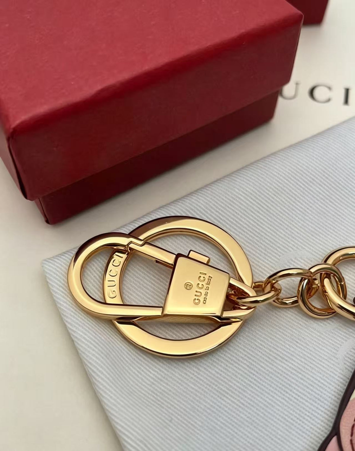 Martin Graham keychain in polished metal-tone – styled product view