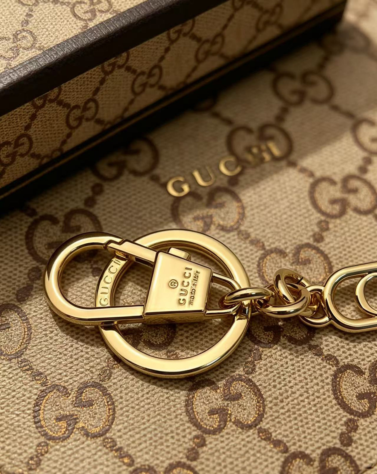 Martin Graham keychain in polished metal-tone – styled product view