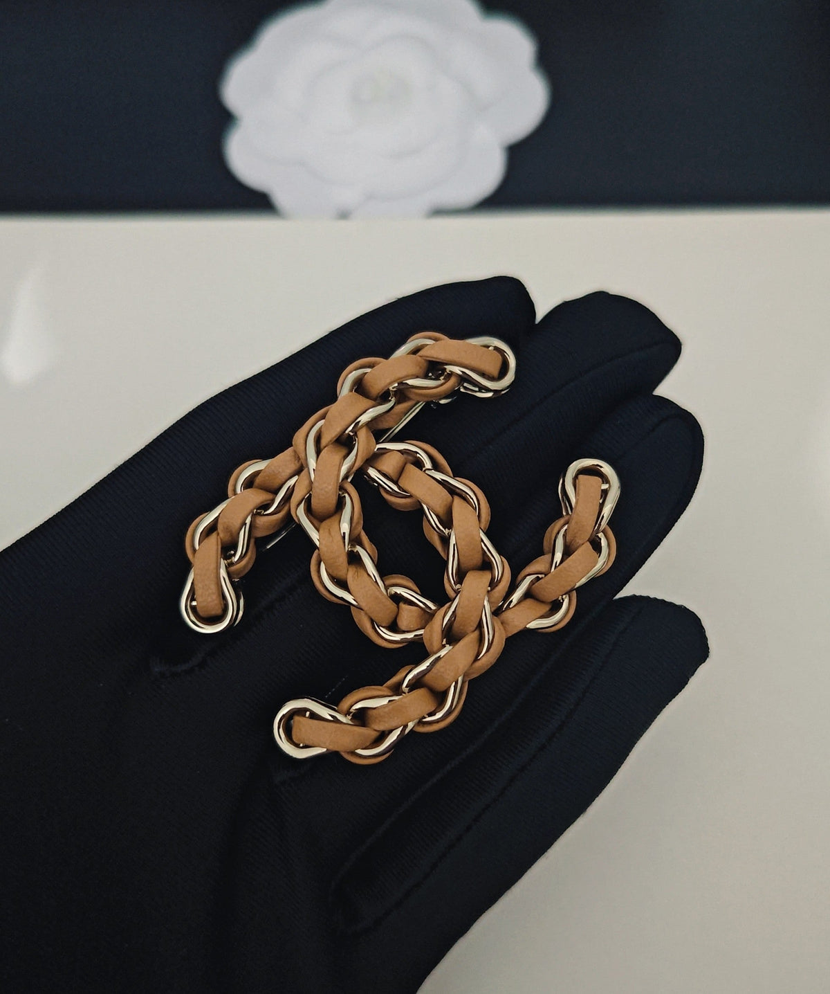Martin Graham brooch in polished metal-tone – front product view