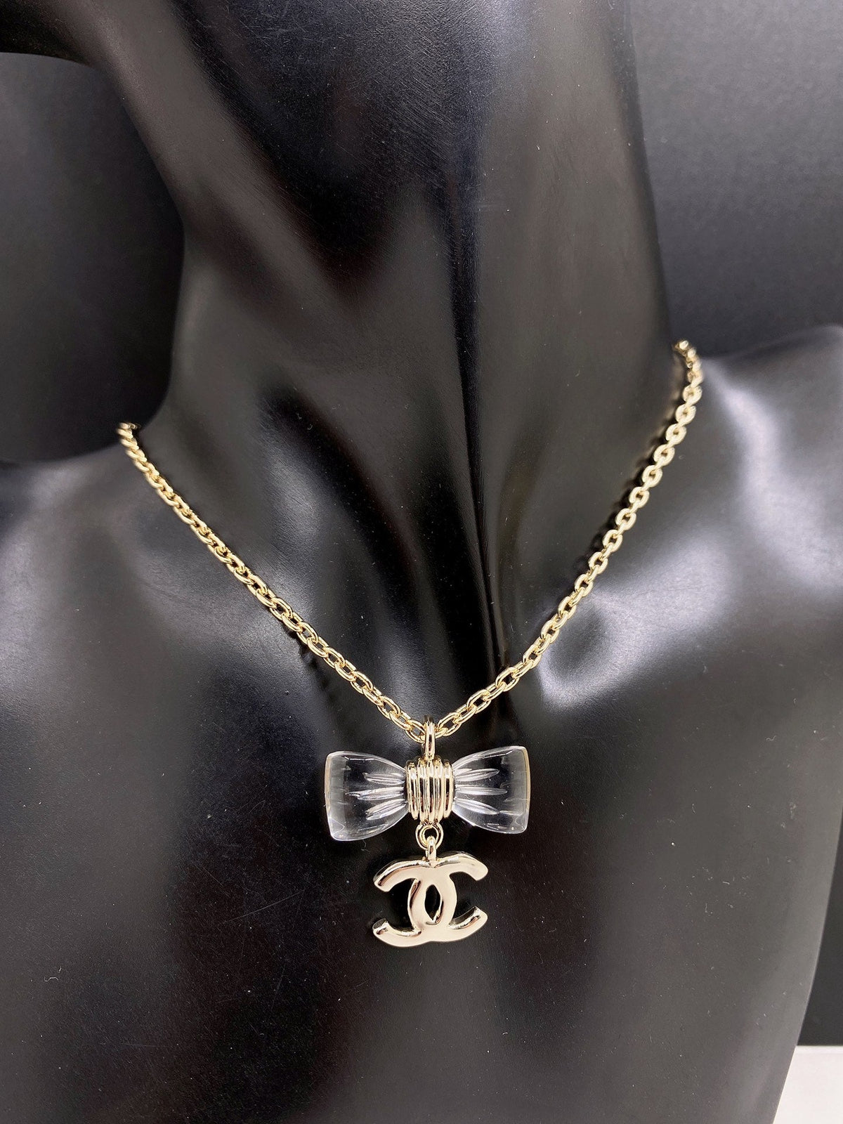 Martin Graham pendant necklace in polished metal-tone – front product view