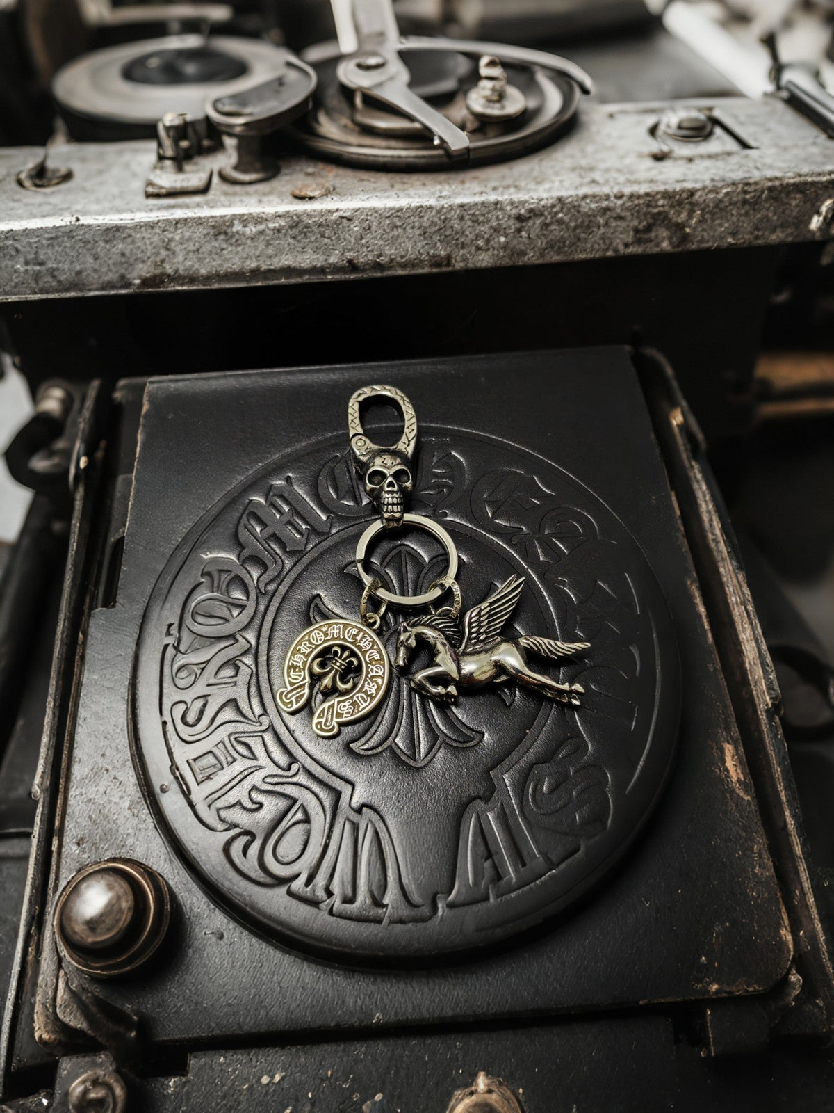Martin Graham keychain in polished metal-tone – front product view
