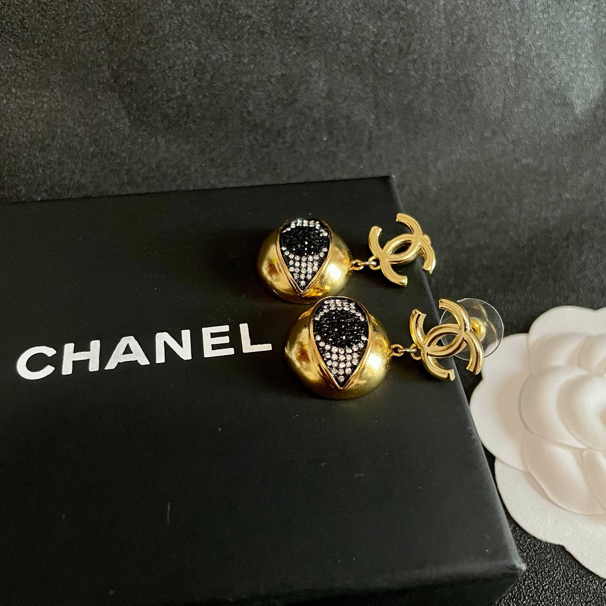 Martin Graham earrings in polished metal-tone – front product view