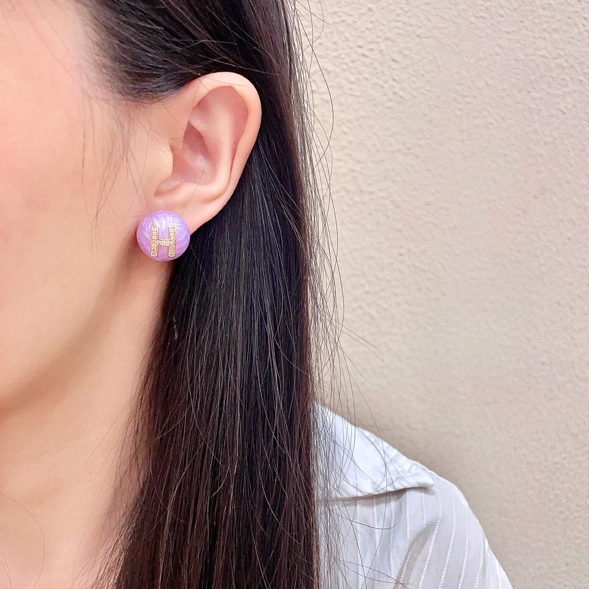 Martin Graham earrings in polished metal-tone – detail view