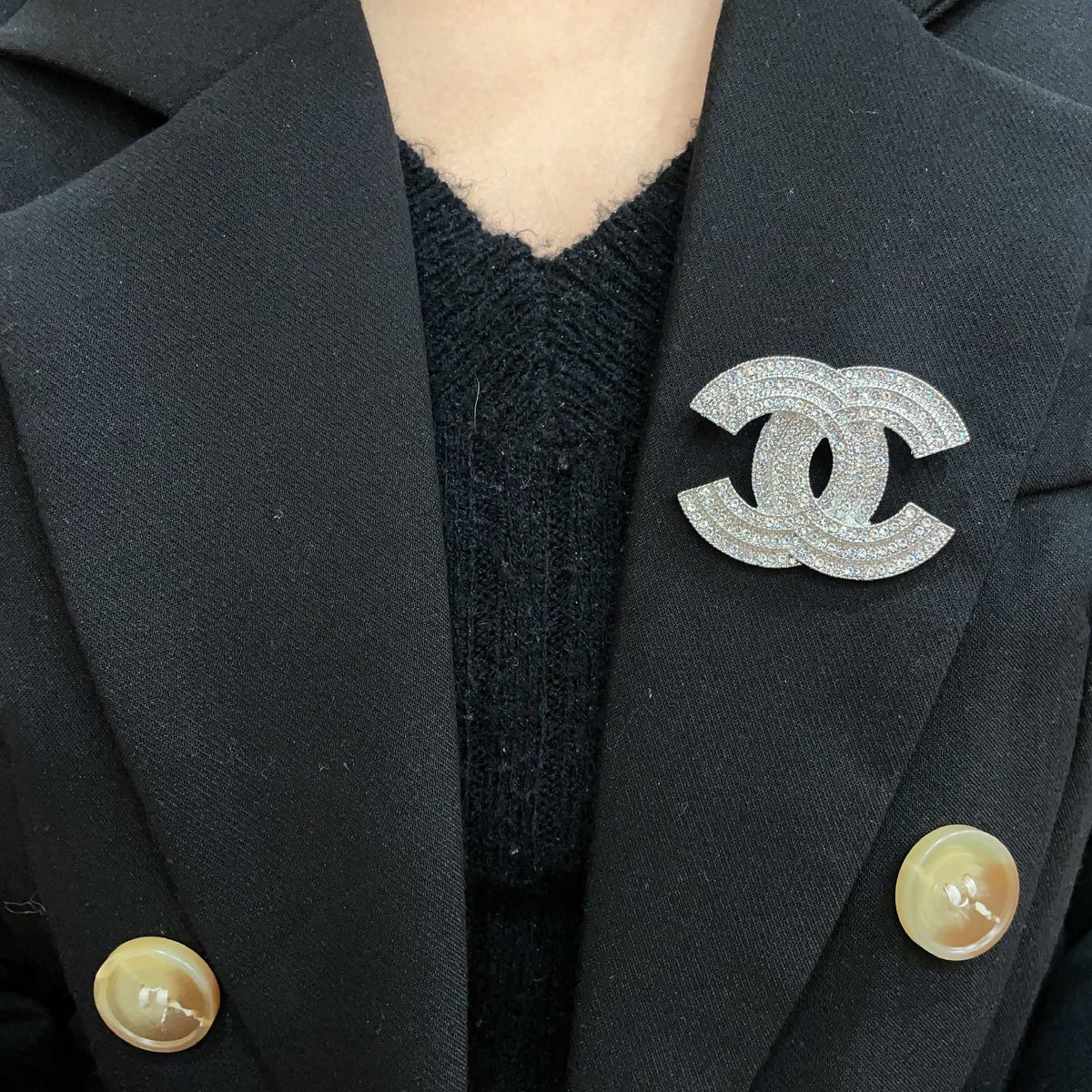 Martin Graham brooch in polished metal-tone – front product view