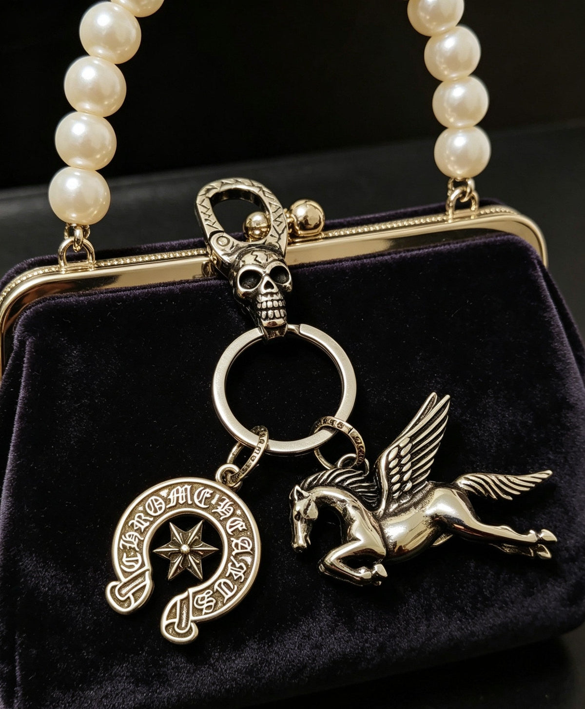 Martin Graham keychain in polished metal-tone – close-up detail