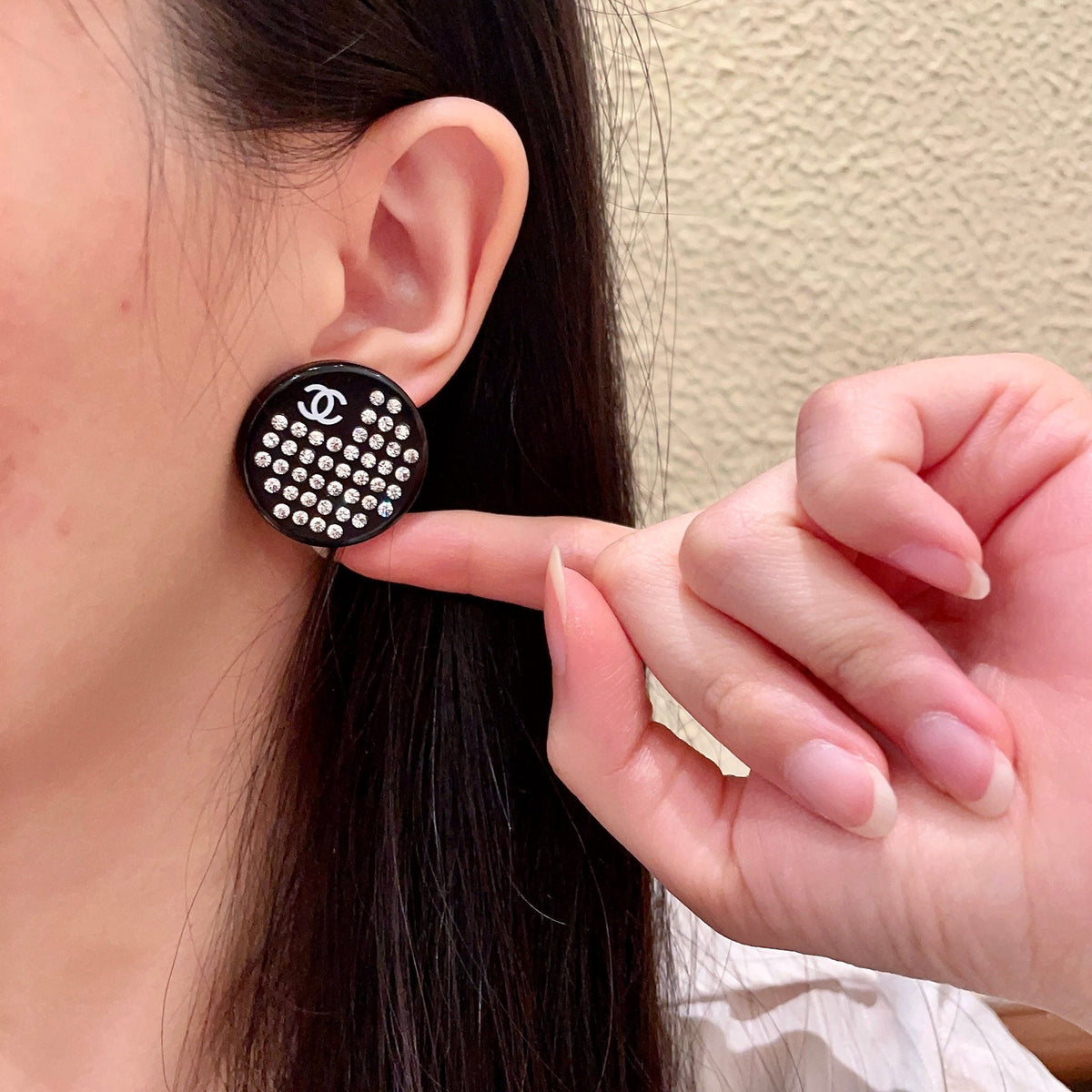 Martin Graham stud earrings in polished metal-tone – front product view