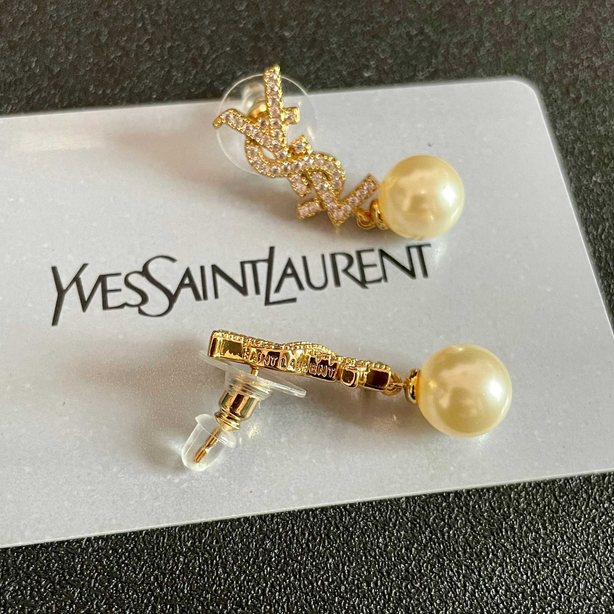 Martin Graham stud earrings in polished metal-tone – main product view