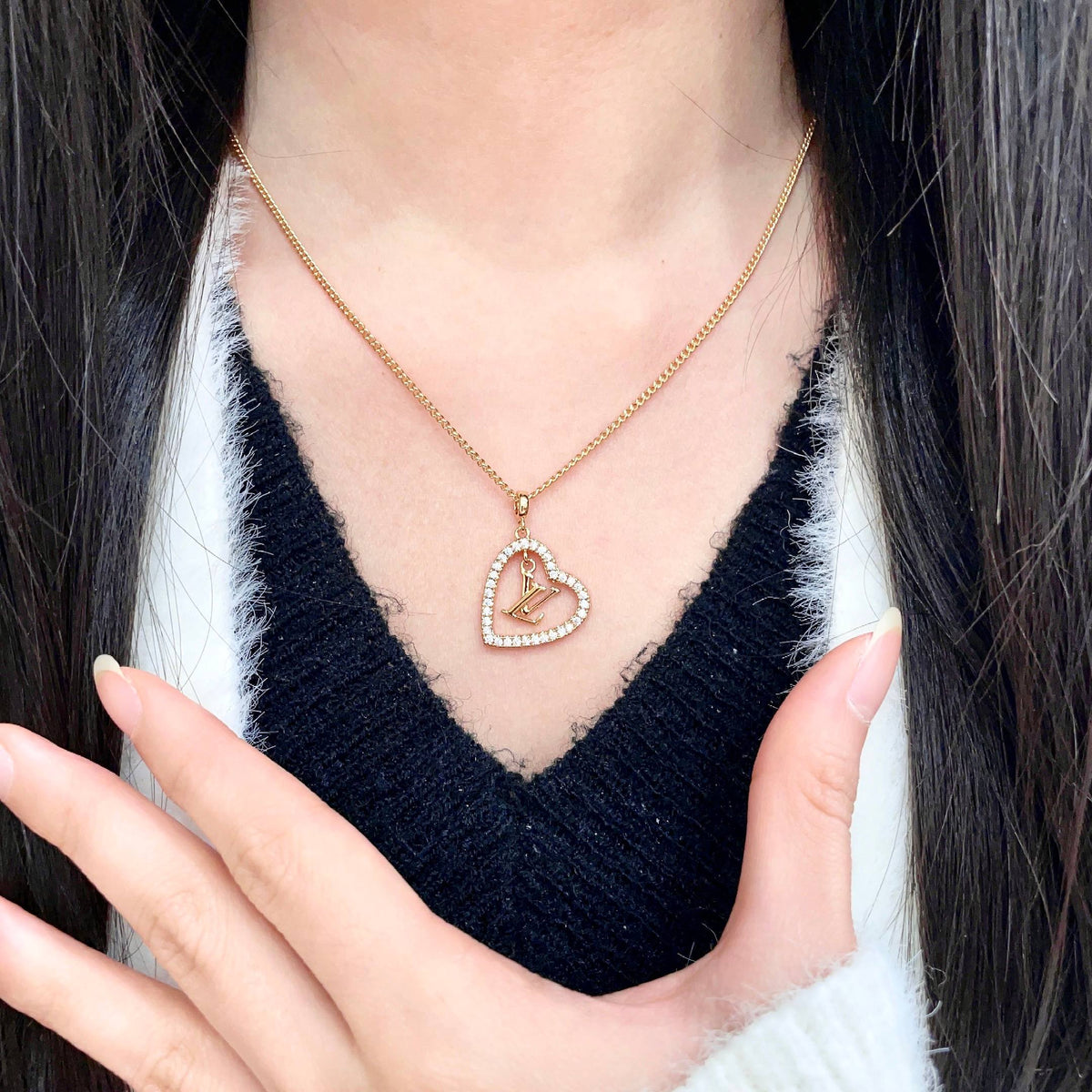 Martin Graham pendant necklace in polished metal-tone – front product view