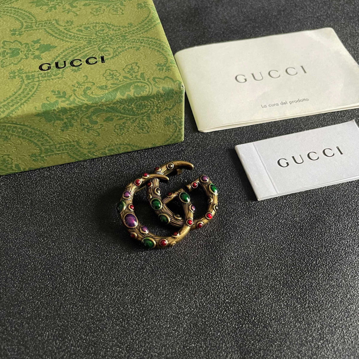 Martin Graham brooch in polished metal-tone – styled product view