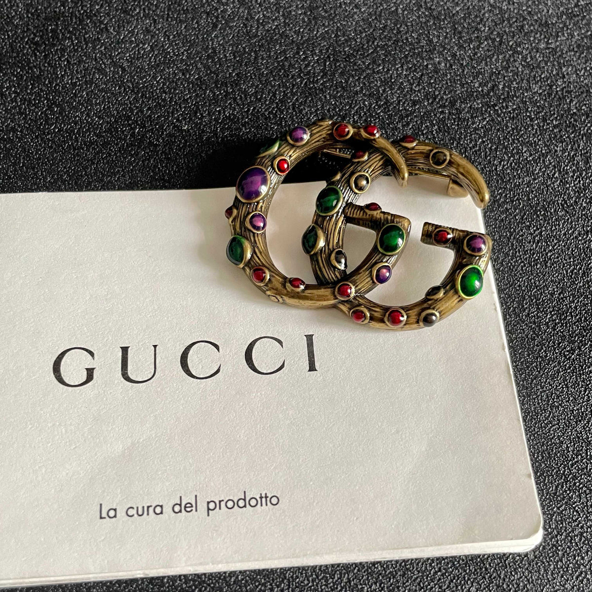 Martin Graham brooch in polished metal-tone – front product view