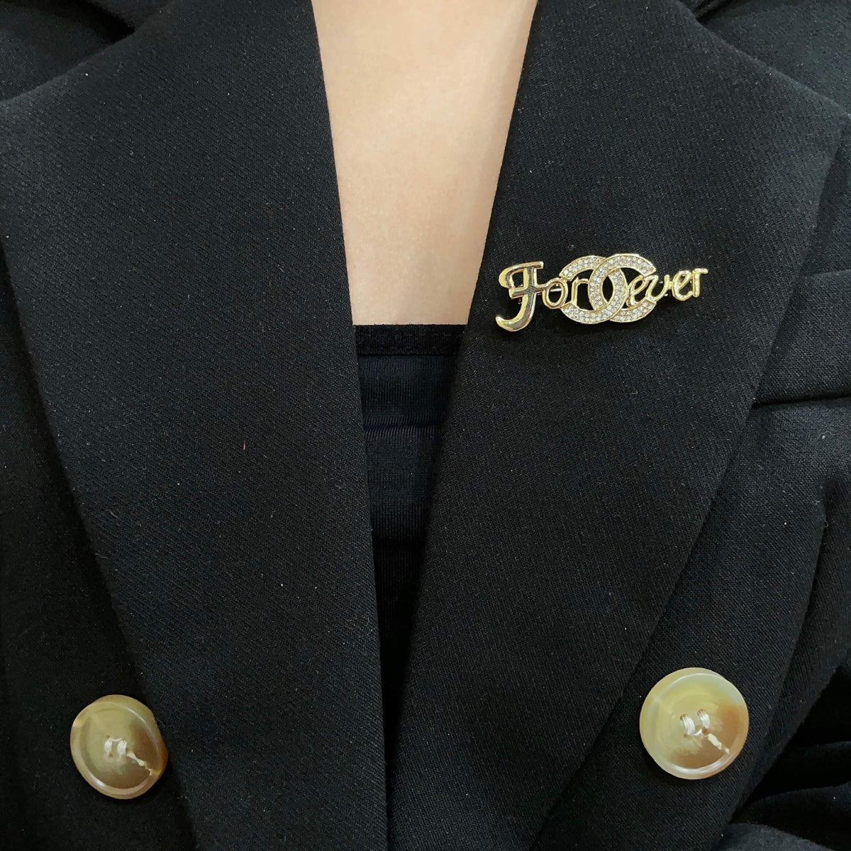 Martin Graham brooch in polished metal-tone – front product view