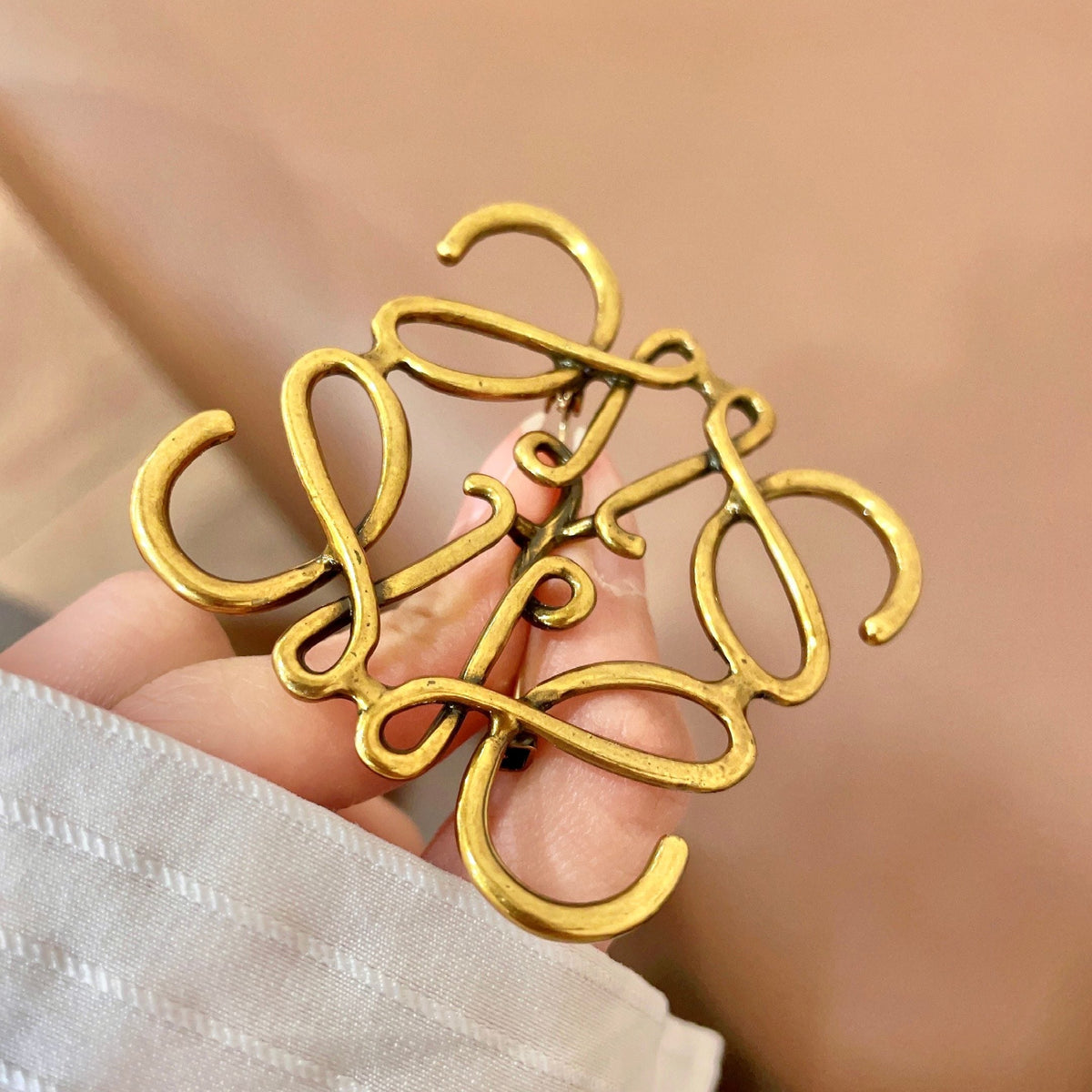 Martin Graham brooch in polished metal-tone – detail view