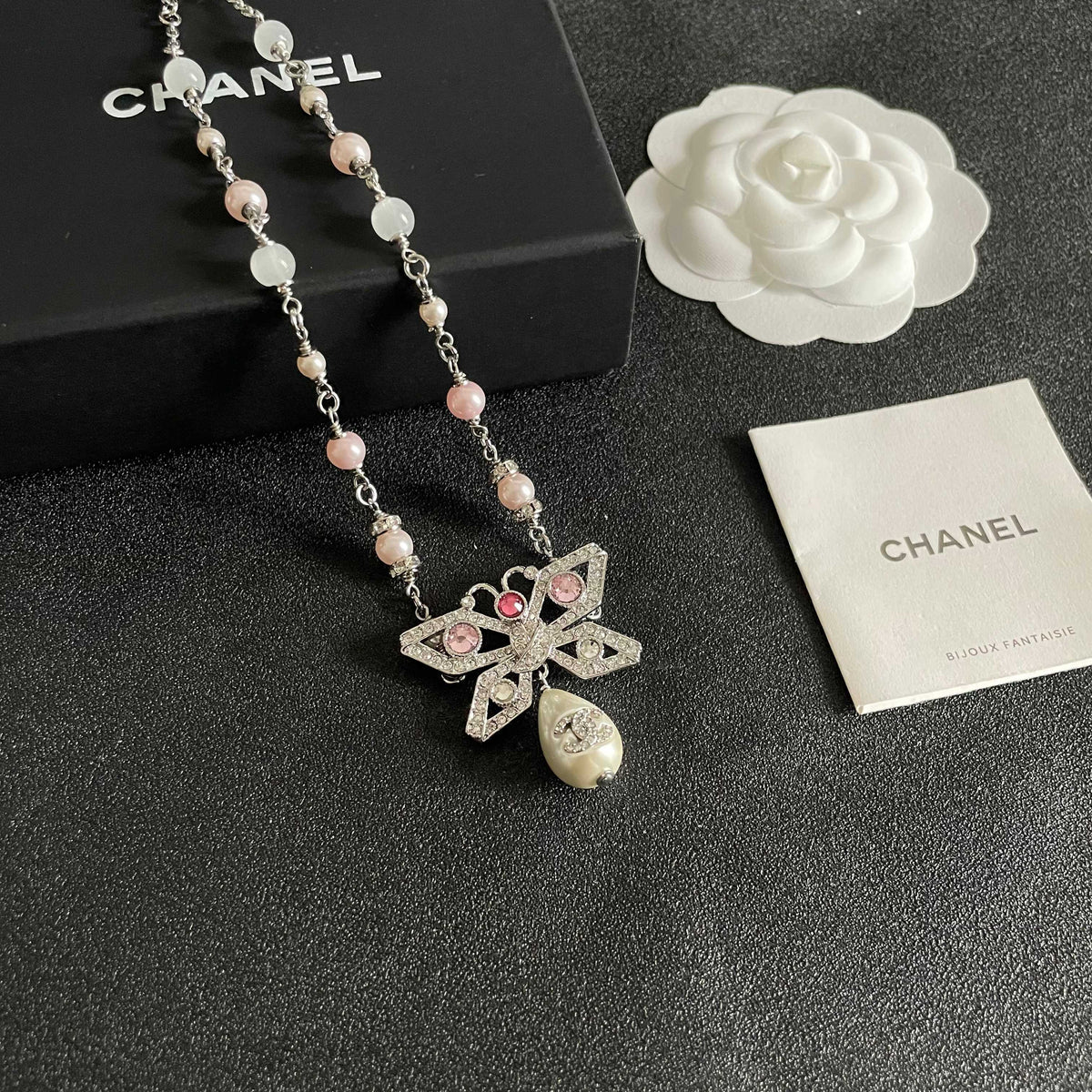 Martin Graham pendant necklace in polished metal-tone – styled product view