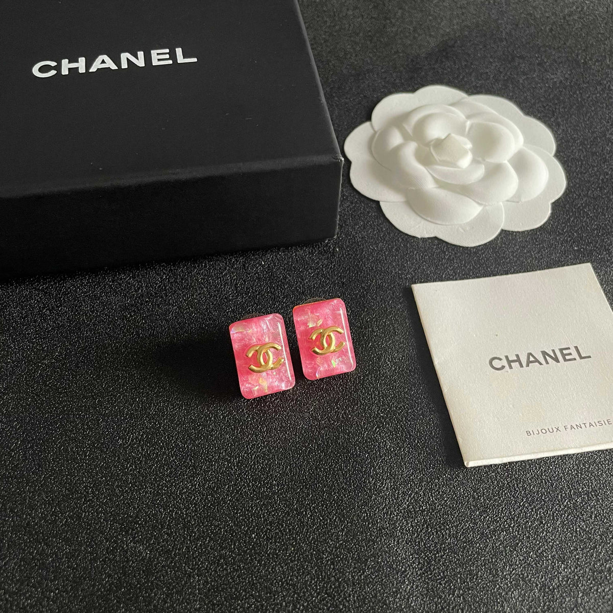 Martin Graham stud earrings in polished metal-tone – styled product view