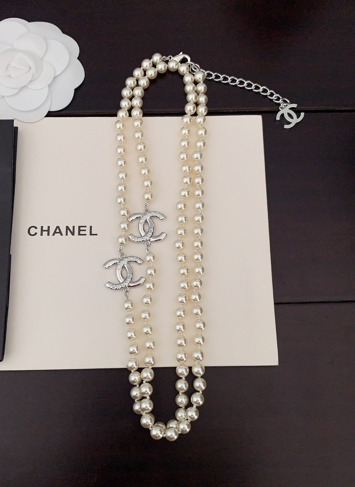 Martin Graham pendant necklace in polished metal-tone – front product view