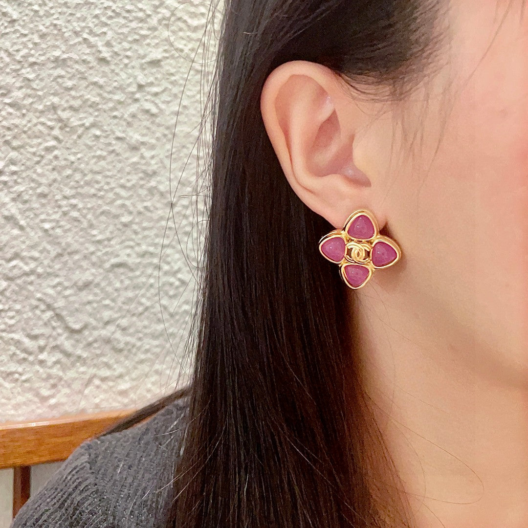 Martin Graham stud earrings in polished metal-tone – detail view