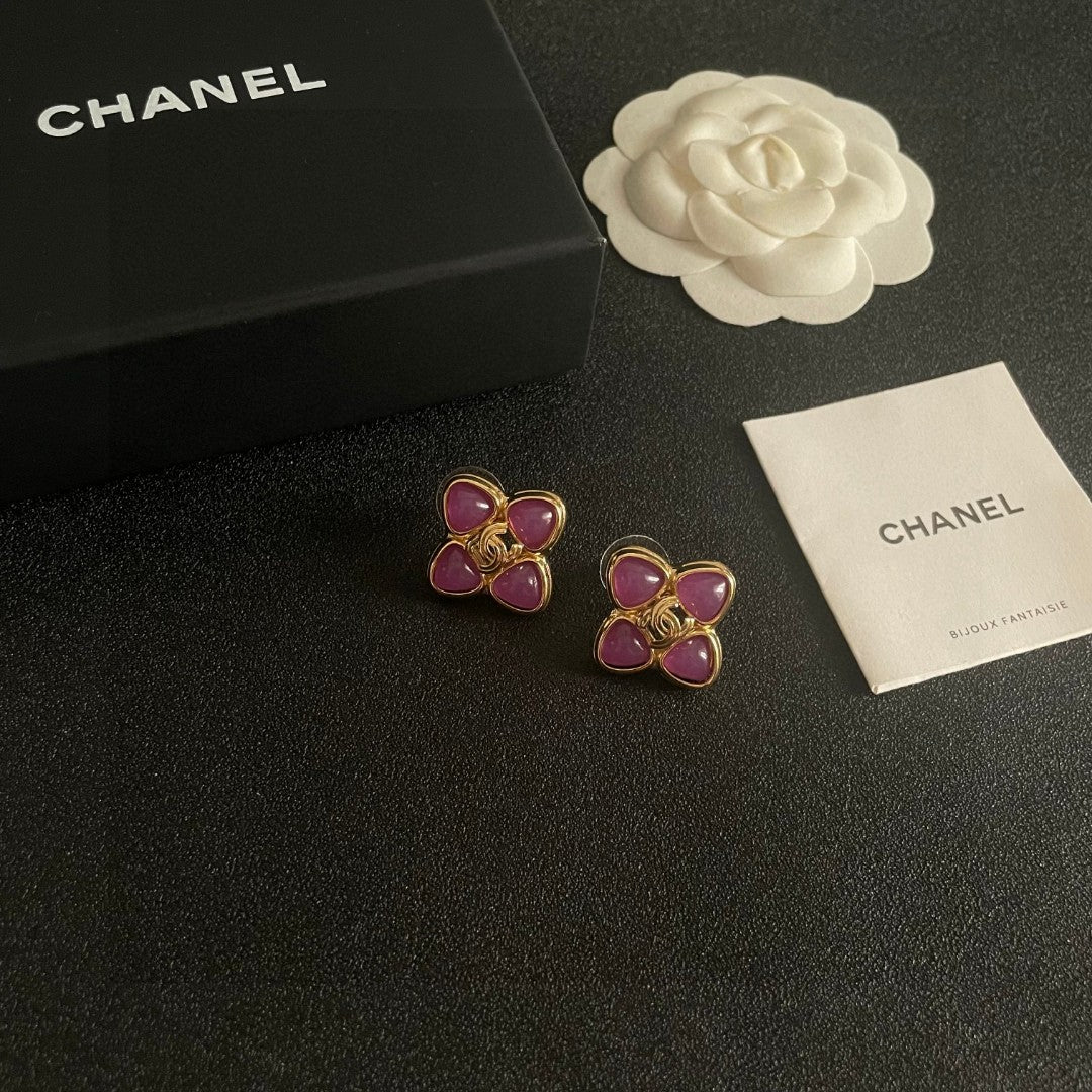 Martin Graham stud earrings in polished metal-tone – styled product view