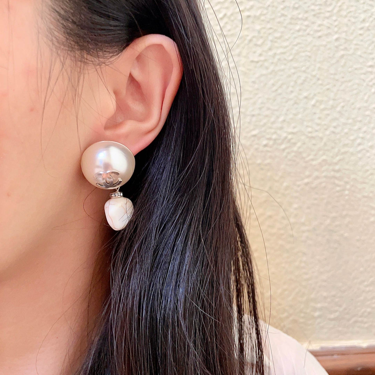 Martin Graham earrings in polished metal-tone – detail view