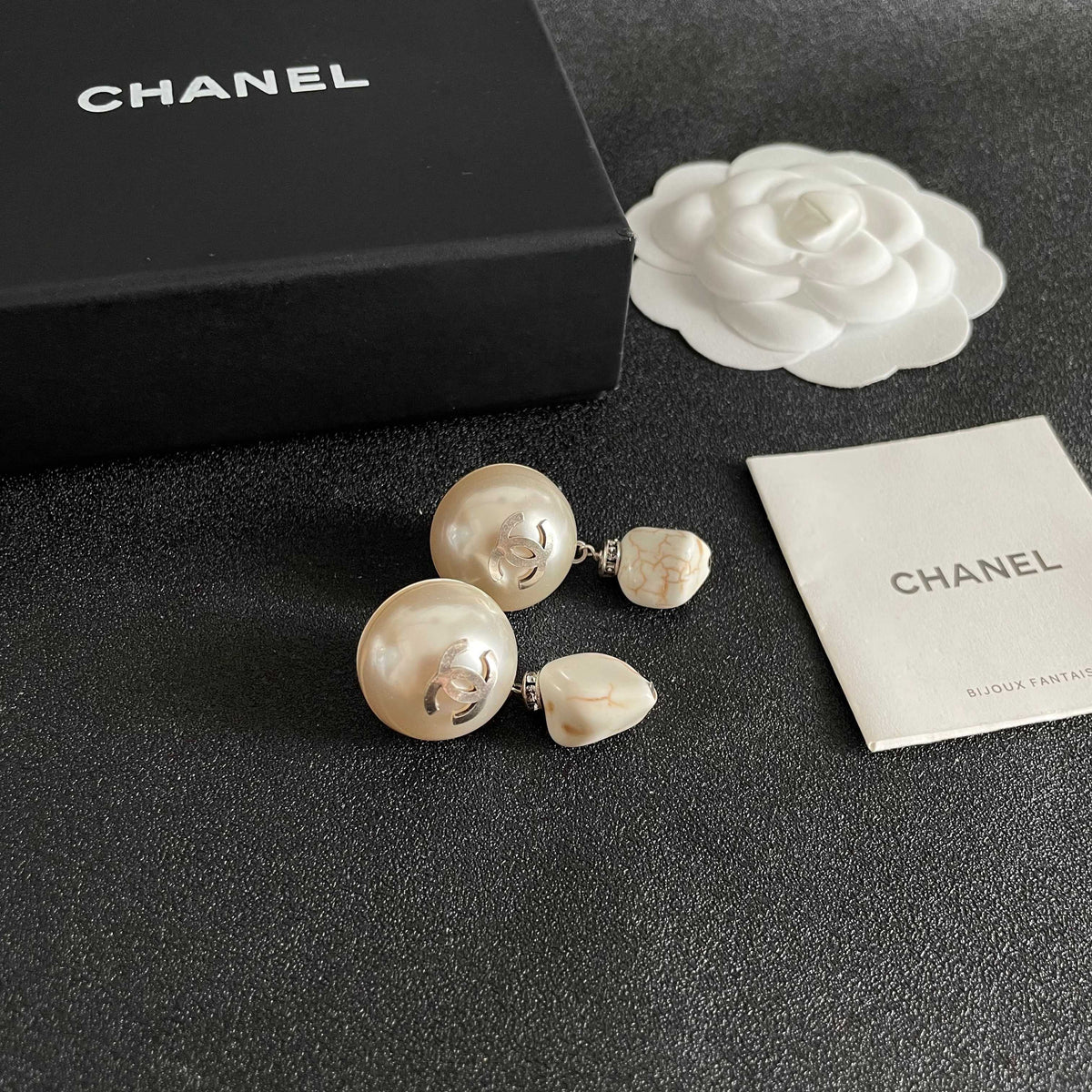 Martin Graham earrings in polished metal-tone – styled product view