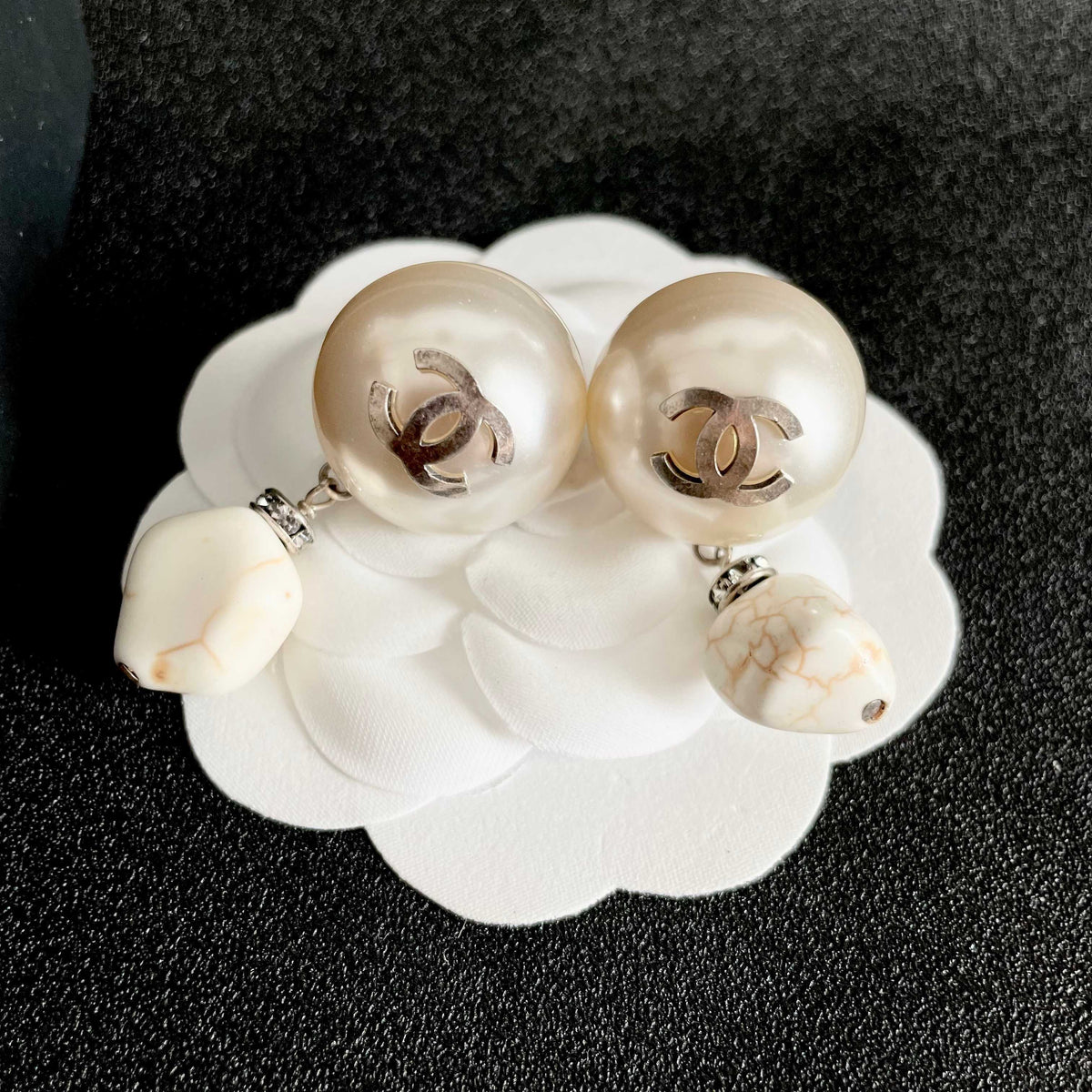 Martin Graham earrings in polished metal-tone – front product view