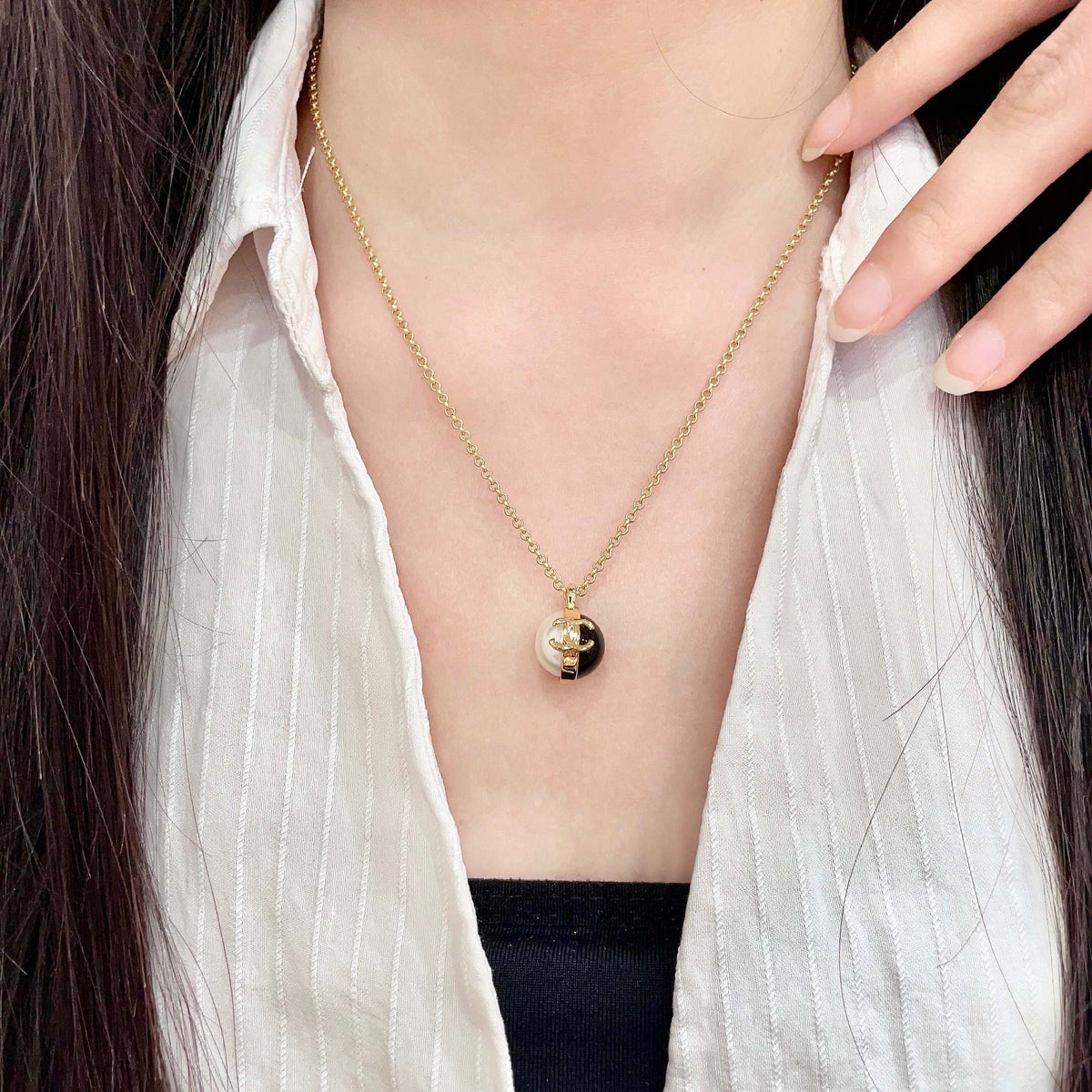 Martin Graham pendant necklace in polished metal-tone – main product view
