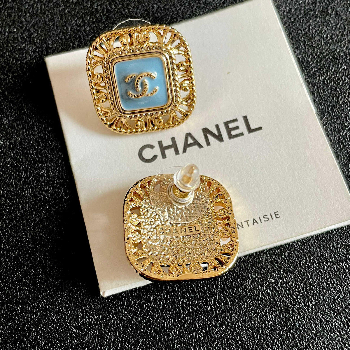 Martin Graham stud earrings in polished metal-tone – main product view
