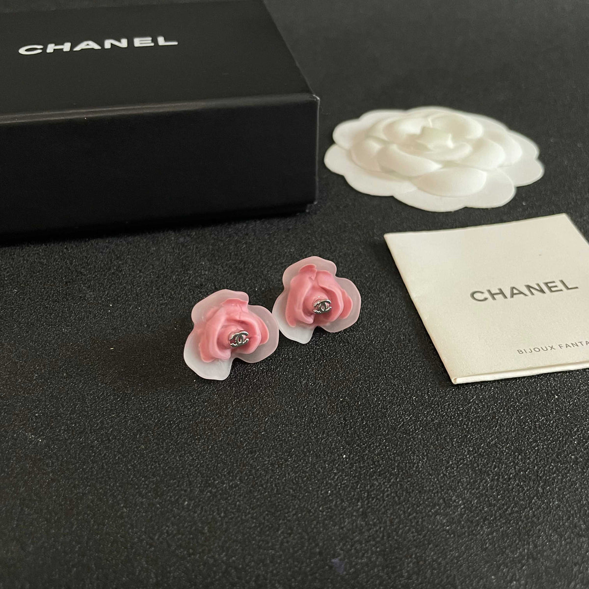 Martin Graham stud earrings in polished metal-tone – styled product view
