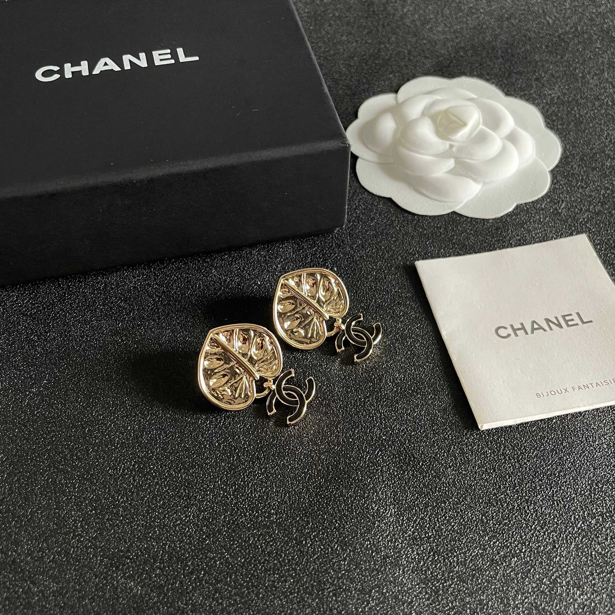 Martin Graham earrings in polished metal-tone – styled product view